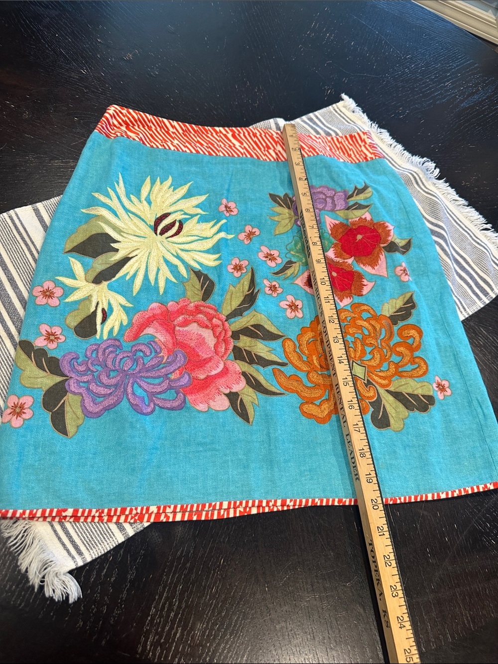 Etcetera Skirt Size 8 Linen Blend Floral Embroidered A line Colorful - Picture 5 of 10